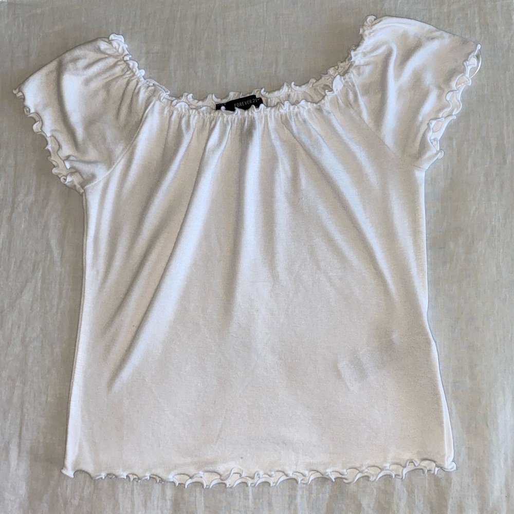 White off the shoulder crop top